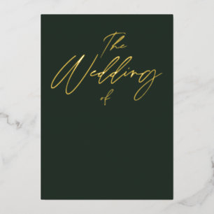The Wedding of Gold Emerald Green Elegant Foil Invitation