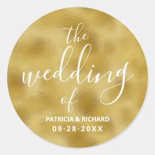 The Wedding Of Gold Foil Wedding Classic Round Sticker