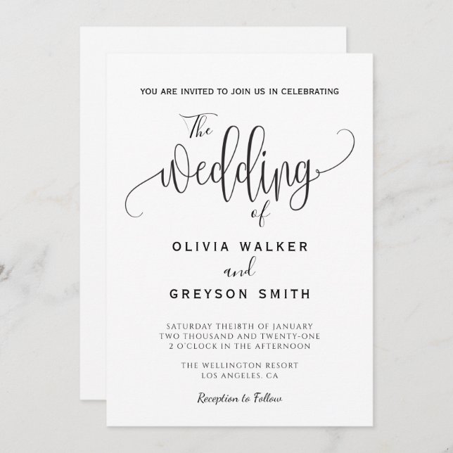 The Wedding of Invitation (Front/Back)