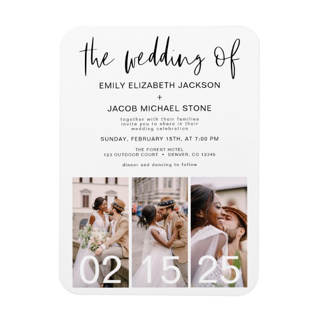 The Wedding of Minimalist Modern Simple Magnet (Vertical)