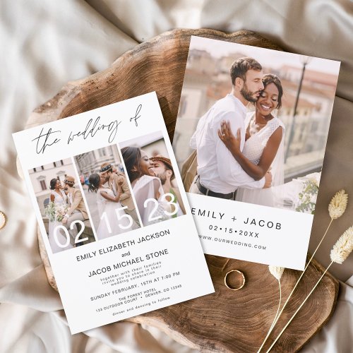 The Wedding of Minimalist Photo Collage Simple Invitation