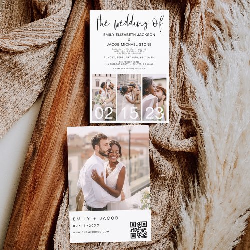 The Wedding of Minimalist QR code Simple Flyer