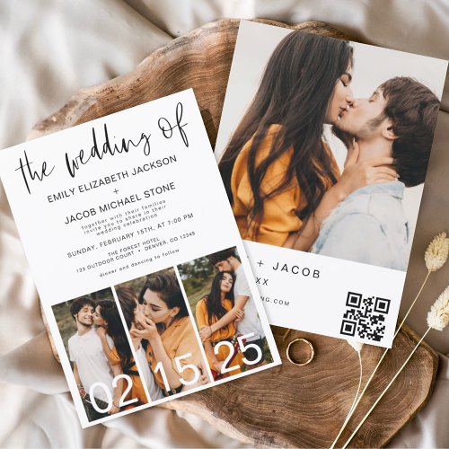 The Wedding of Minimalist QR code Simple Invitation