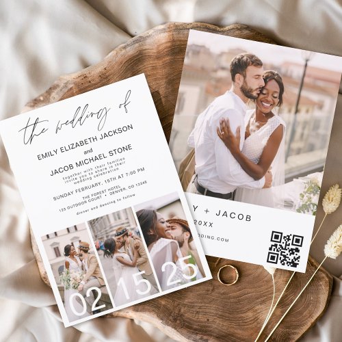 The Wedding of Minimalist QR code Simple Invitation