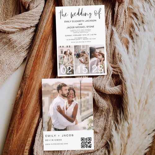 The Wedding of Minimalist QR code Simple Invitation