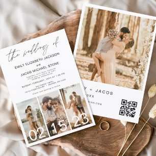 The Wedding of Minimalist QR code Simple Invitation