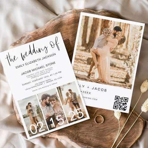 The Wedding of Minimalist QR code Simple Invitation