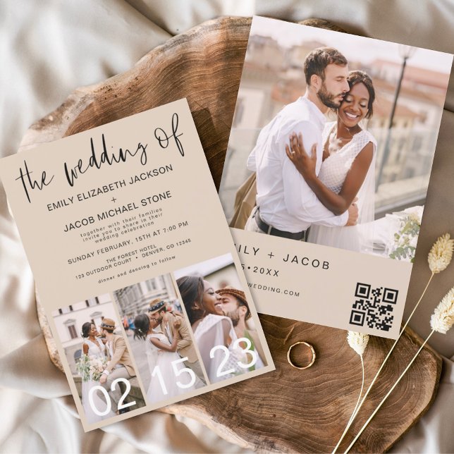 The Wedding of Minimalist QR code Terracotta Invitation (Creator Uploaded)