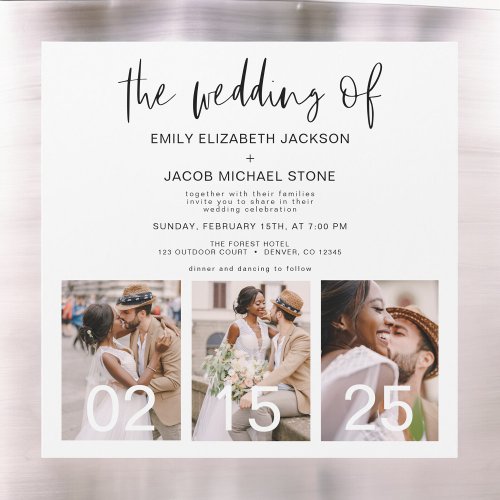 The Wedding of Minimalist Simple Magnetic Invitation