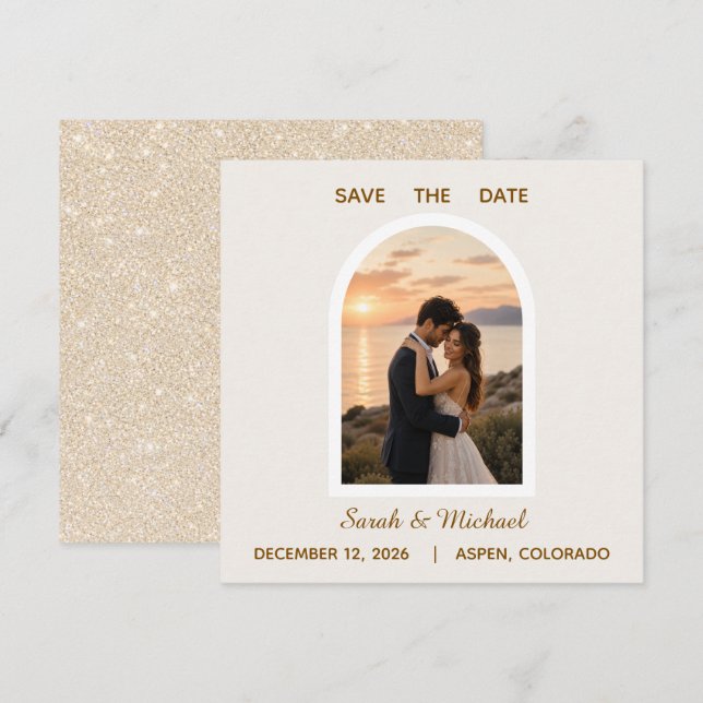The Wedding of' Modern Arch Photo Save the Date (Front/Back)