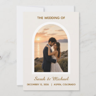 'The Wedding of' Modern Arch Photo Save the Date Invitation