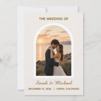 'The Wedding of' Modern Arch Photo Save the Date Invitation