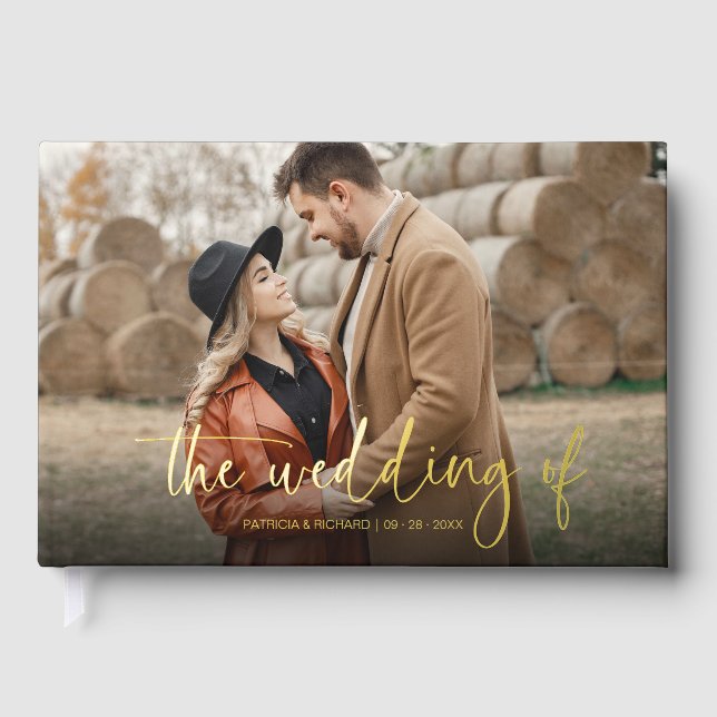 The Wedding Of Modern Calligraphy Wedding Foil Guest Book (Front)