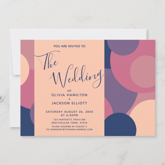 The Wedding of Modern Casual Colorful Circles Invitation (Front)
