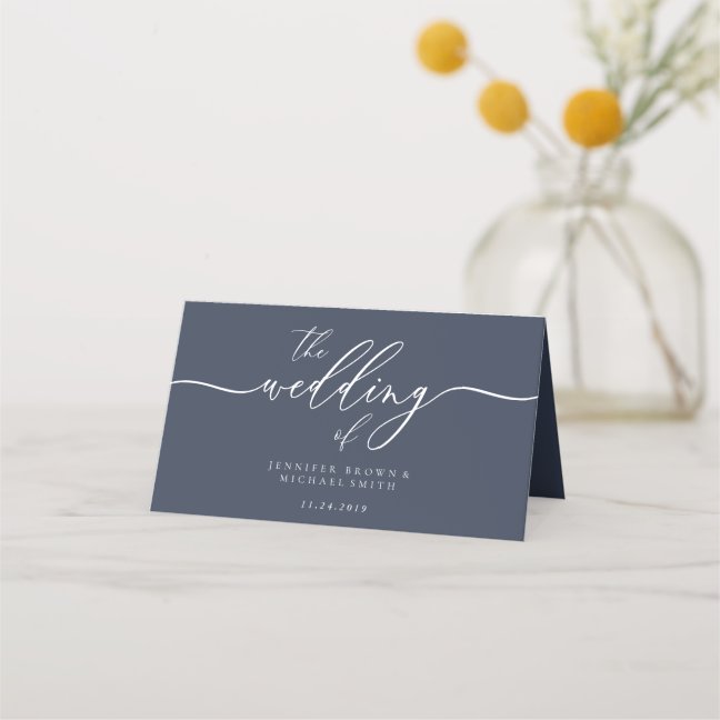 The Wedding Of Navy Simple Place Card