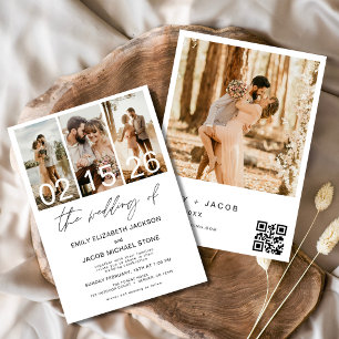 The Wedding of Photo QR code Minimalist Elegant Invitation