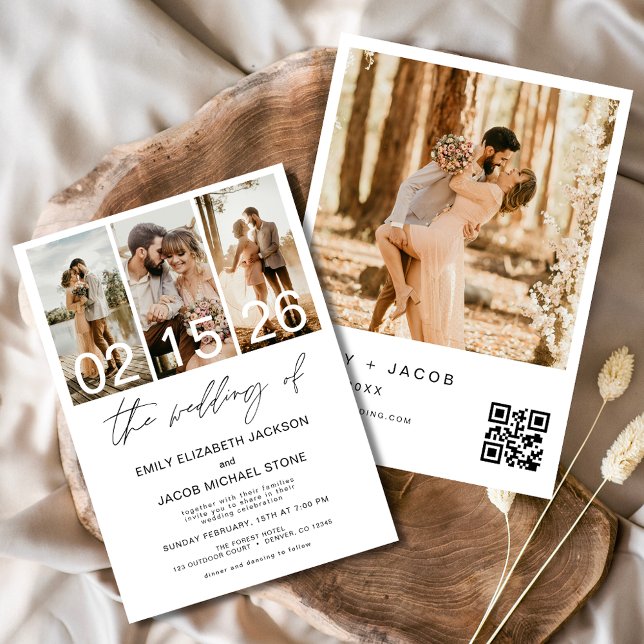 The Wedding of Photo QR code Minimalist Elegant Invitation (Creator Uploaded)
