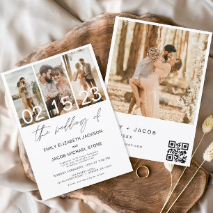 The Wedding of Photo QR code Minimalist Elegant Invitation