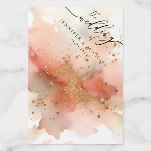 The Wedding Of RoseGold Watercolor Confetti Envelope Liner