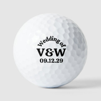THE WEDDING OF Your Monogram Initials And Date Golf Balls