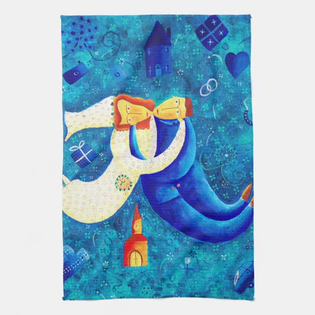 The Wedding Painting Contemporary Art Kitchen Towel (Vertical)