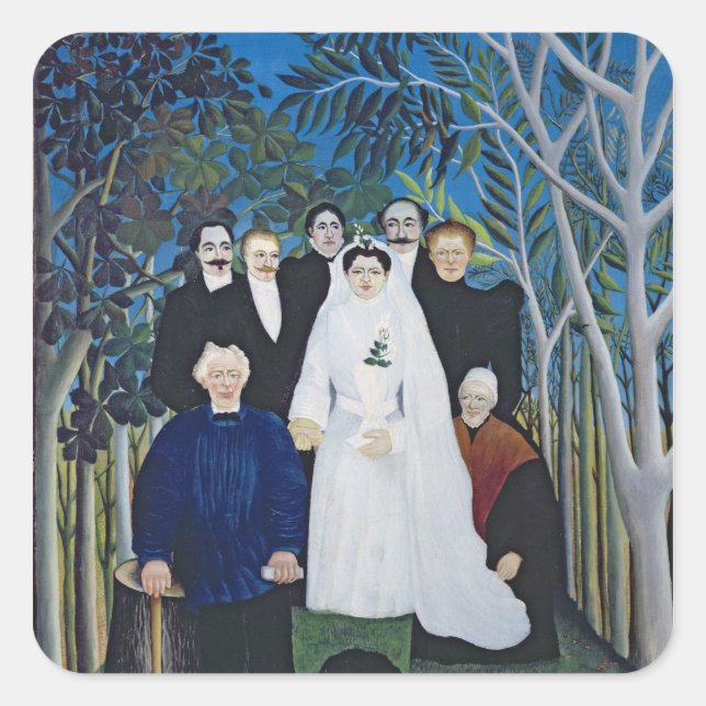 The wedding party, c.1905 square sticker (Front)