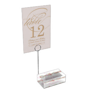 The Wedding Planner, Elegant Floral Sophisticated Place Card Holder