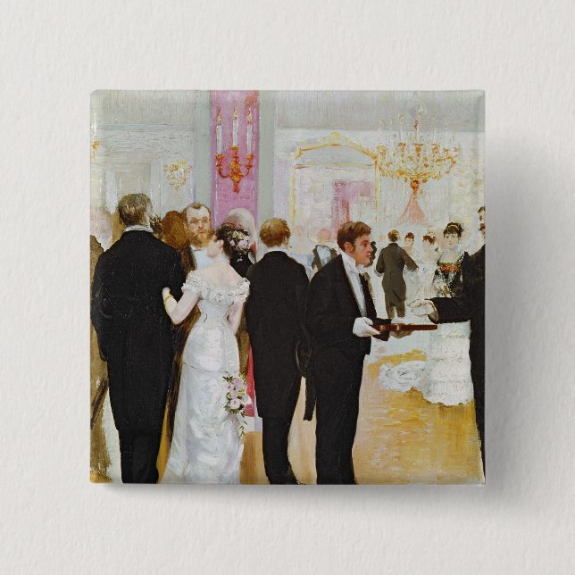 The Wedding Reception, c.1900 Pinback Button (Front)