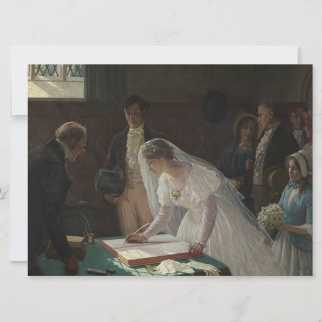 The Wedding Register (by Edmund Blair Leighton) Card (Front)