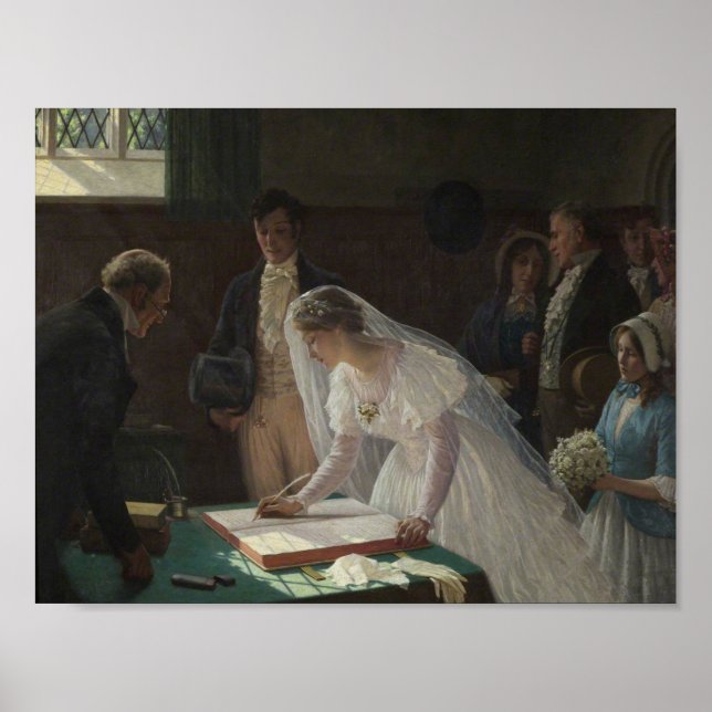 The Wedding Register by Edmund Leighton - poster (Front)