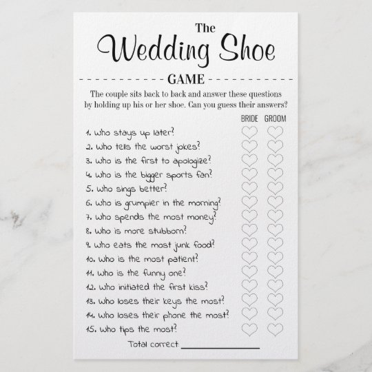 The Wedding Shoe Game Card | Zazzle.com