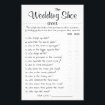 The Wedding Shoe Game Card Flyer<br><div class="desc">Bridal Shower Game The Wedding Shoe. All questions are editable,  just go to "personalize" and edit all or the question you want to change.</div>