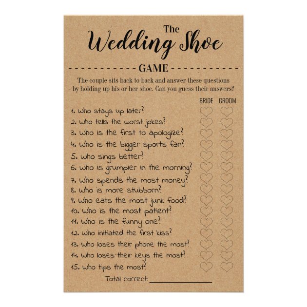 The Wedding Shoe Game Card Flyer - 271 Reviews | Zazzle