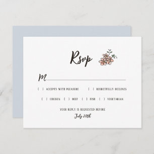 The Wedding Sign Says Rustic Doodle Floral RSVP Card