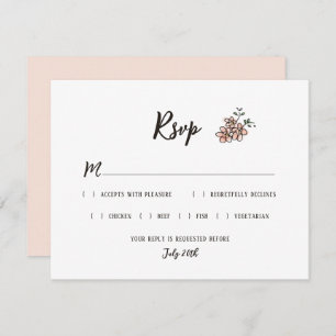 The Wedding Sign Says Rustic Doodle Floral RSVP Card