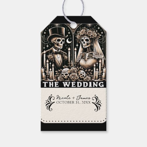 THE WEDDING Tarot Skeletons Bride  Groom Gift Tags