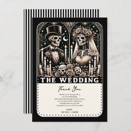 THE WEDDING Tarot Skeletons Bride  Groom Invitation
