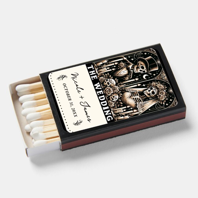 THE WEDDING Tarot Skeletons Bride & Groom Matchboxes (Front Open)