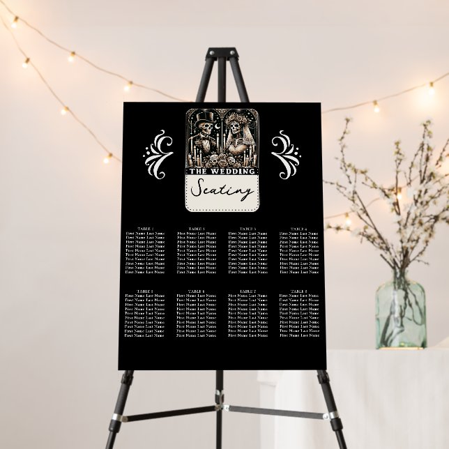 THE WEDDING Tarot Skeletons Bride & Groom Seating  Foam Board (In Situ (Stand))