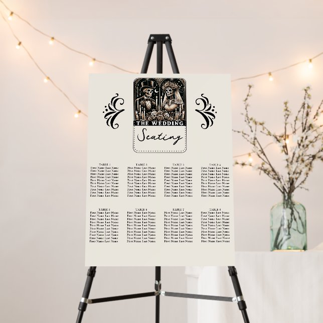 THE WEDDING Tarot Skeletons Bride & Groom Seating  Foam Board (In Situ (Stand))