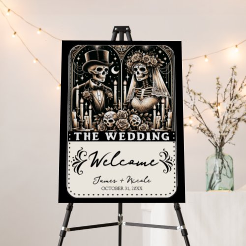 THE WEDDING Tarot Skeletons Bride  Groom Welcome  Foam Board