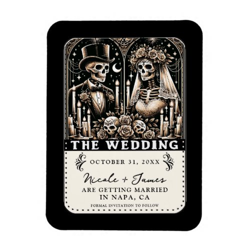 THE WEDDING Tarot Skeletons Save the Date  Magnet