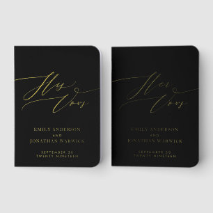 The Wedding Vows His & Hers Wedding Gold Foil Vow Books