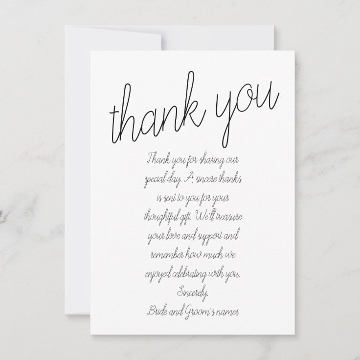 “the Wedding” Wedding Thank You Card | Zazzle