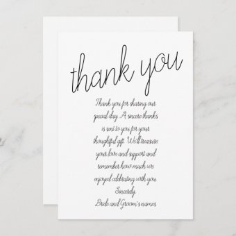 “the Wedding” Wedding Thank You Card | Zazzle