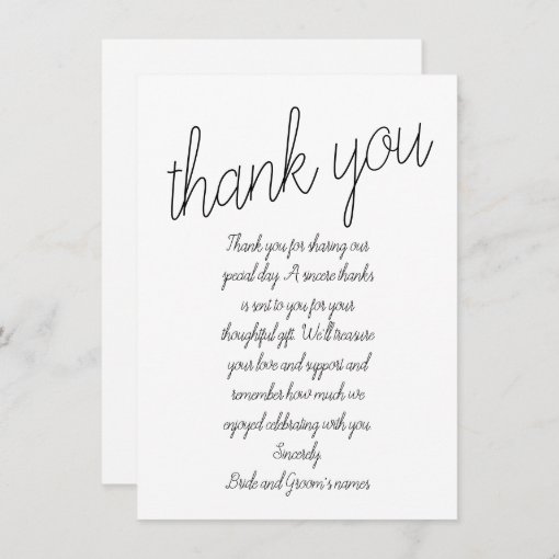 “the Wedding” Wedding Thank You Card | Zazzle