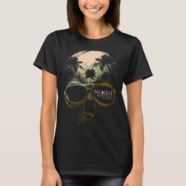 The Wedge Newport Beach Skull Summer California Su T-Shirt (Front)