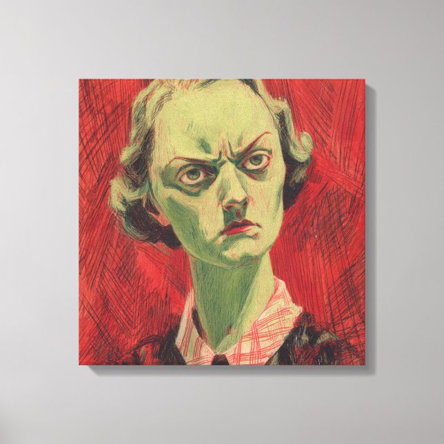 The Weeping Muse Watercolor Close-Up Canvas Print (Front)