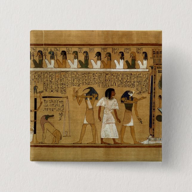 The Weighing of the Heart against Maat's Feather Pinback Button (Front)