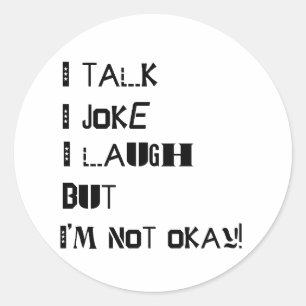 The Weight of Laughter – Mental Health Awareness Classic Round Sticker